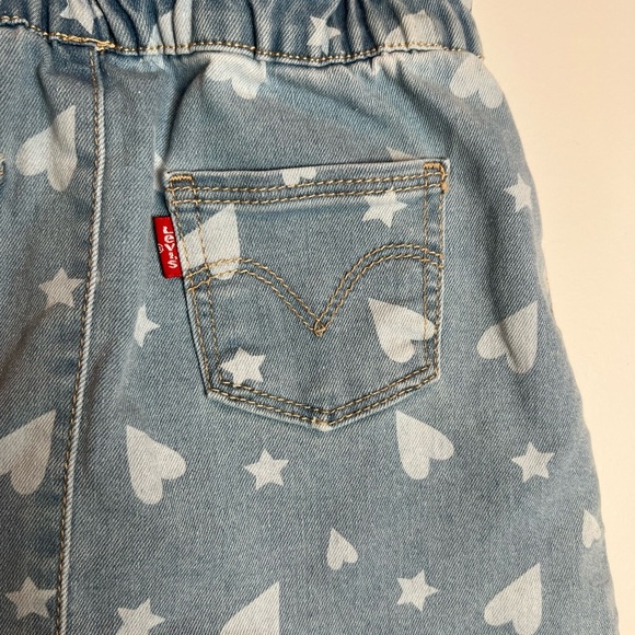 Levi's Blue Denim Skirtall Overalls Dress AOP 2T Girls - Picture 5 of 7